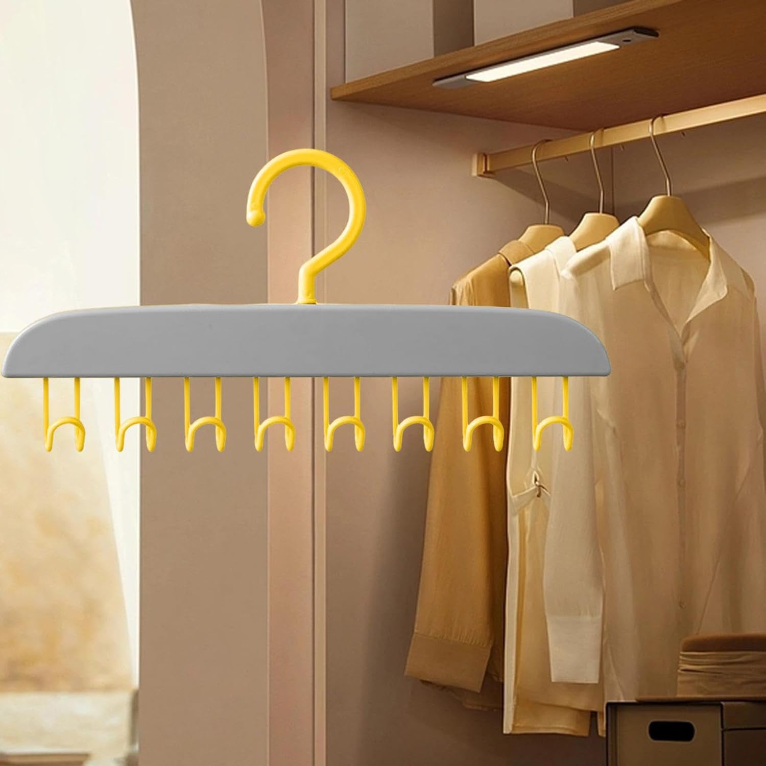 Plastic Organizer Hanger 360 Degree Rotatable Clothes Multifunctional with 8 Hooks Heavy Duty Clothing Tank Top Belt Towel Drying Rack Holder (1 pc) Plastic Organizer Hanger 360 Degree Rotatable Clothes Multifunctional with 8 Hooks Heavy Duty Clothing Tank Top Belt Towel Drying Rack Holder (1 pc)